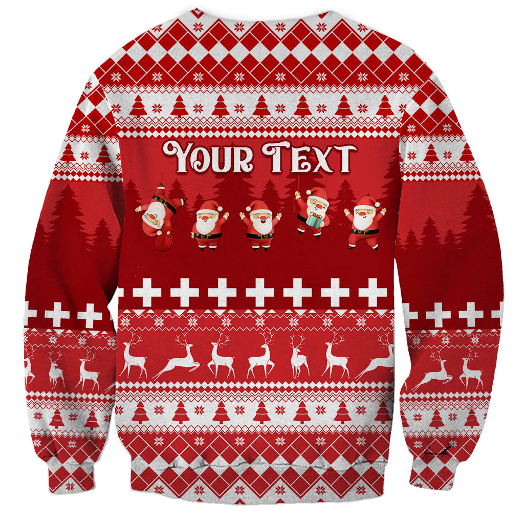 Custom Switzerland Christmas Sweatshirt Merry Christmas Funny Santa Claus - Wonder Print Shop