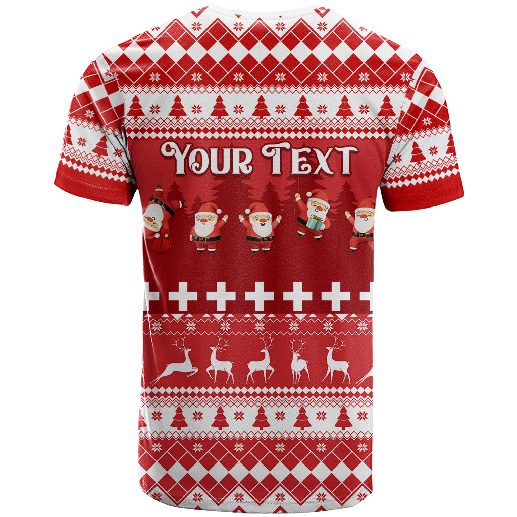 Custom Switzerland Christmas T Shirt Merry Christmas Funny Santa Claus - Wonder Print Shop