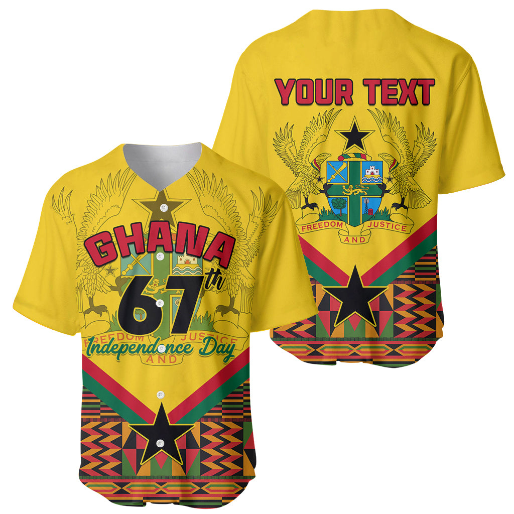 Ghana Independence Day Baseball Jersey Freedom and Justice African Pattern - Wonder Print Shop