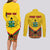 Ghana Independence Day Couples Matching Long Sleeve Bodycon Dress and Long Sleeve Button Shirt Freedom and Justice African Pattern