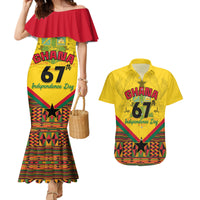 Ghana Independence Day Couples Matching Mermaid Dress and Hawaiian Shirt Freedom and Justice African Pattern - Wonder Print Shop