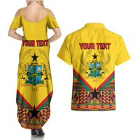 Ghana Independence Day Couples Matching Summer Maxi Dress and Hawaiian Shirt Freedom and Justice African Pattern - Wonder Print Shop