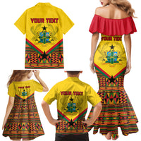 Ghana Independence Day Family Matching Mermaid Dress and Hawaiian Shirt Freedom and Justice African Pattern - Wonder Print Shop