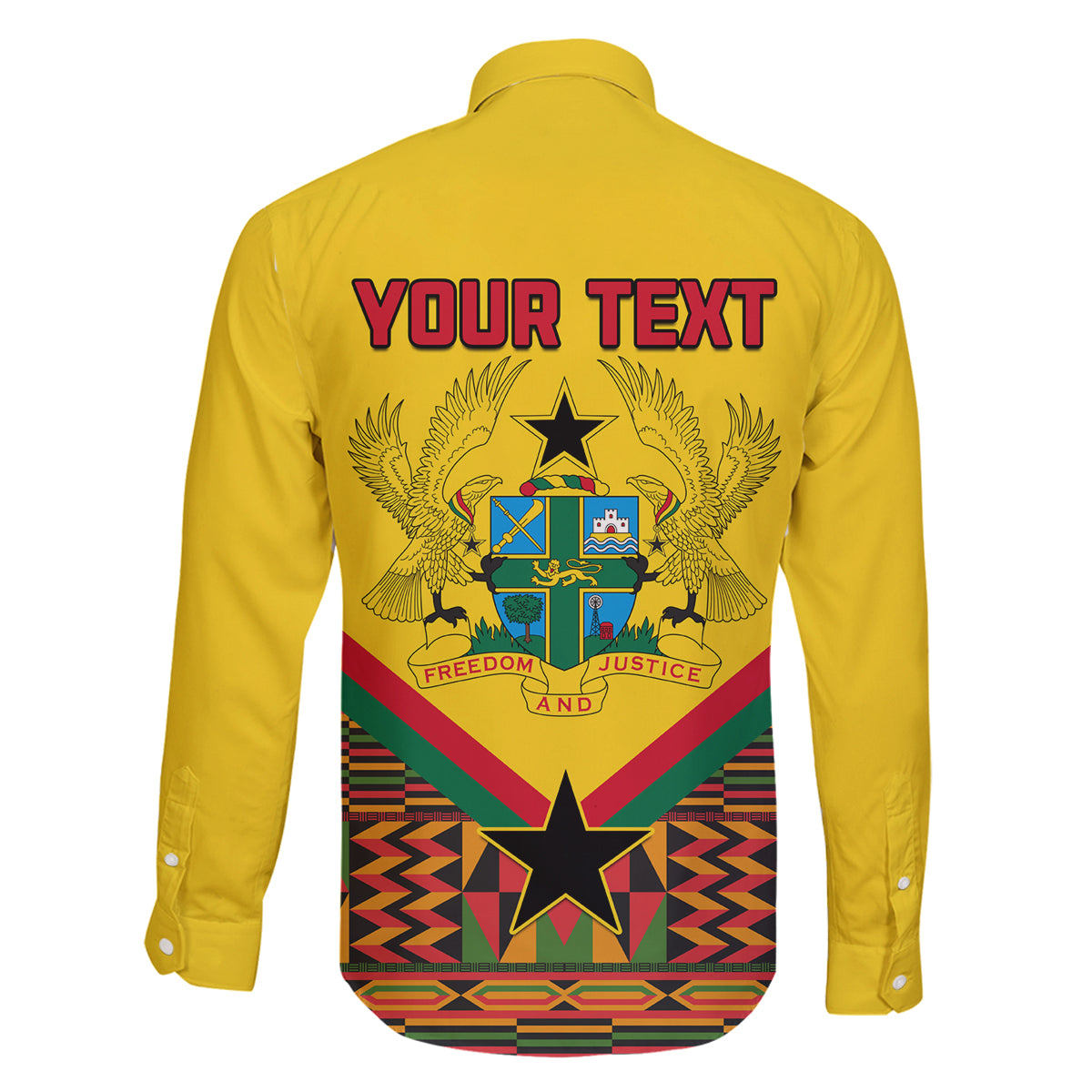 Ghana Independence Day Family Matching Off Shoulder Short Dress and Hawaiian Shirt Freedom and Justice African Pattern - Wonder Print Shop