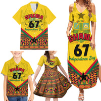 Ghana Independence Day Family Matching Summer Maxi Dress and Hawaiian Shirt Freedom and Justice African Pattern - Wonder Print Shop