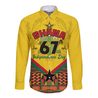 Ghana Independence Day Long Sleeve Button Shirt Freedom and Justice African Pattern - Wonder Print Shop