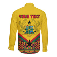 Ghana Independence Day Long Sleeve Button Shirt Freedom and Justice African Pattern - Wonder Print Shop