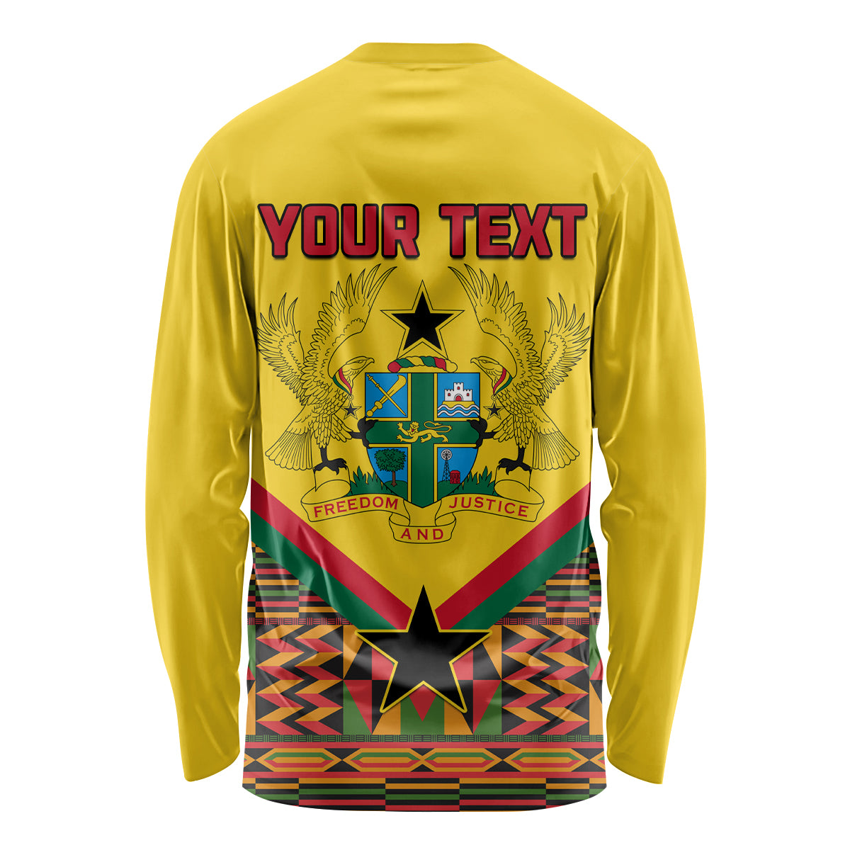 Ghana Independence Day Long Sleeve Shirt Freedom and Justice African Pattern - Wonder Print Shop