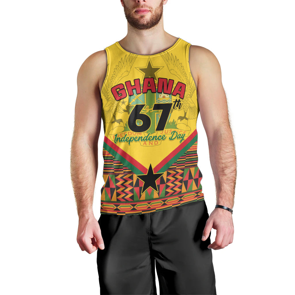 Ghana Independence Day Men Tank Top Freedom and Justice African Pattern - Wonder Print Shop