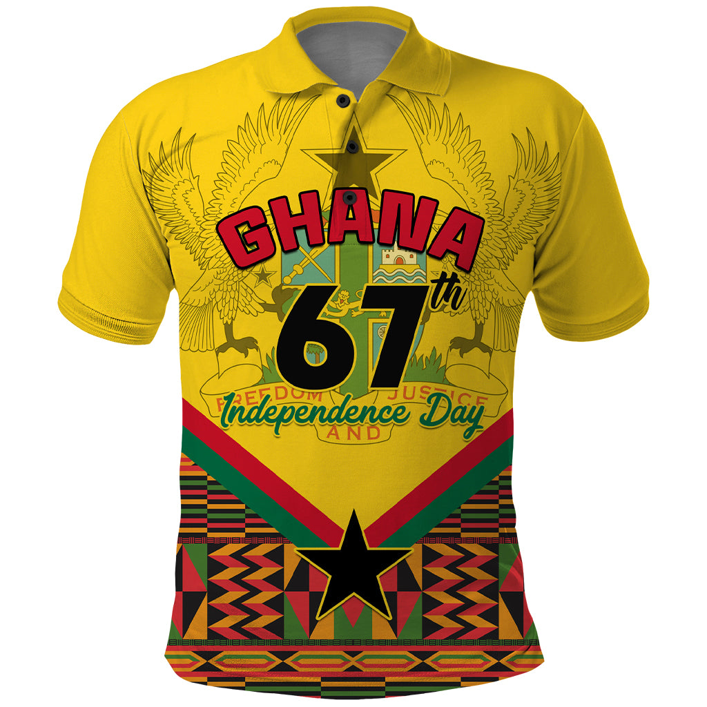 Ghana Independence Day Polo Shirt Freedom and Justice African Pattern - Wonder Print Shop