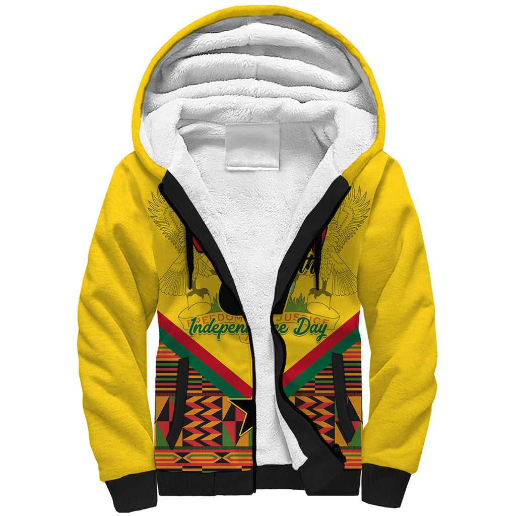 Ghana Independence Day Sherpa Hoodie Freedom and Justice African Pattern - Wonder Print Shop