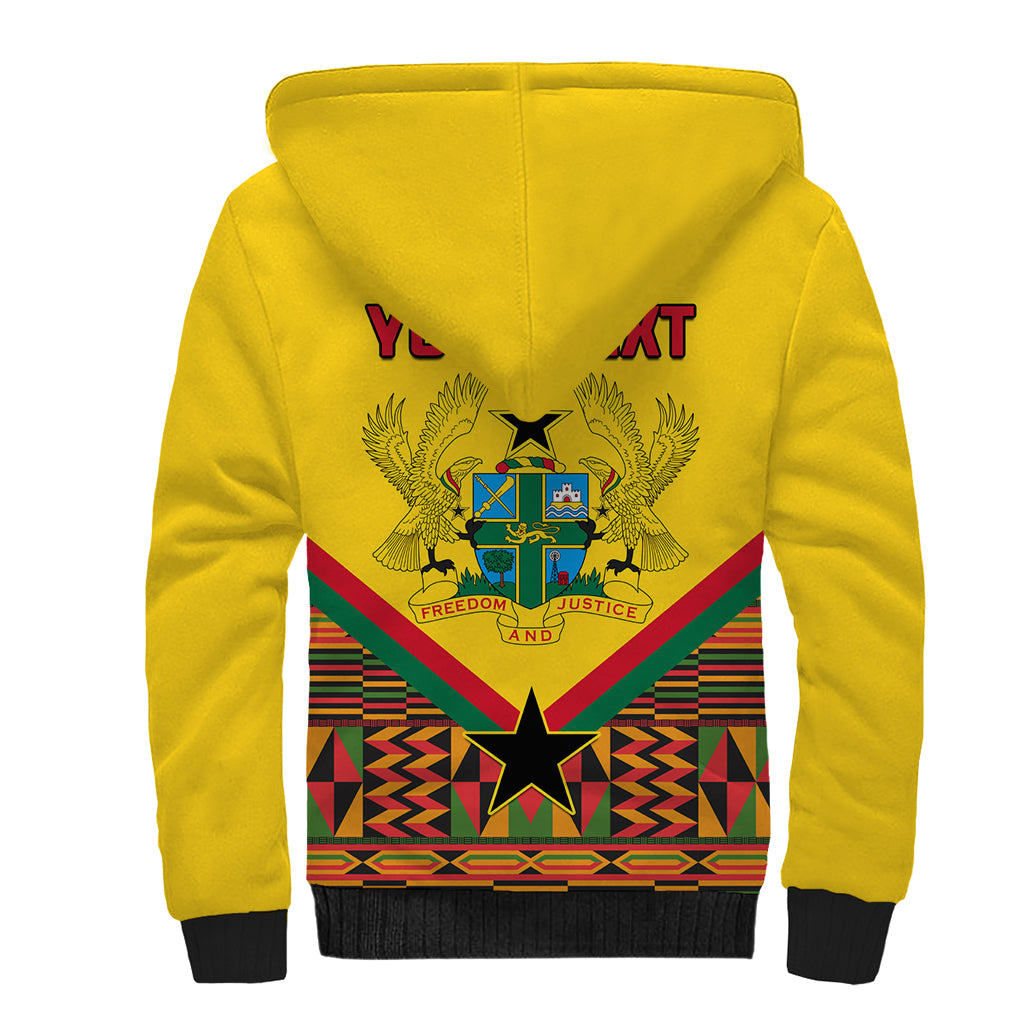 Ghana Independence Day Sherpa Hoodie Freedom and Justice African Pattern - Wonder Print Shop