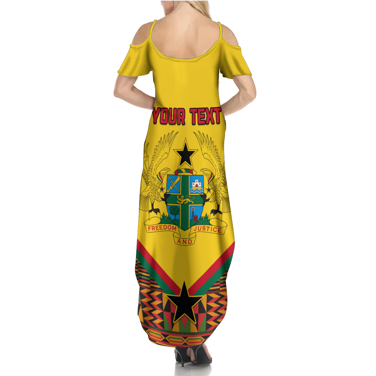 Ghana Independence Day Summer Maxi Dress Freedom and Justice African Pattern - Wonder Print Shop