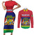 Mauritius Independence Day Couples Matching Short Sleeve Bodycon Dress and Long Sleeve Button Shirt Stella Clavisque Maris Indici Foral Pattern - Wonder Print Shop