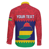 Mauritius Independence Day Family Matching Long Sleeve Bodycon Dress and Hawaiian Shirt Stella Clavisque Maris Indici Foral Pattern - Wonder Print Shop