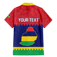 Mauritius Independence Day Family Matching Mermaid Dress and Hawaiian Shirt Stella Clavisque Maris Indici Foral Pattern - Wonder Print Shop