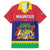 Mauritius Independence Day Family Matching Short Sleeve Bodycon Dress and Hawaiian Shirt Stella Clavisque Maris Indici Foral Pattern - Wonder Print Shop