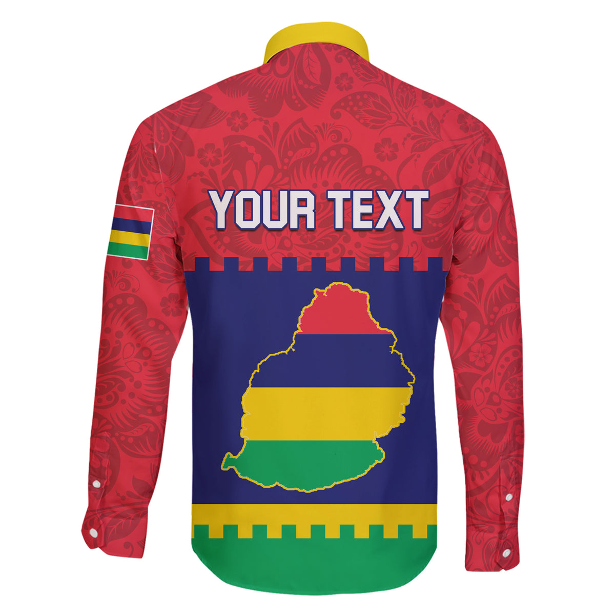 Mauritius Independence Day Family Matching Short Sleeve Bodycon Dress and Hawaiian Shirt Stella Clavisque Maris Indici Foral Pattern - Wonder Print Shop