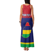 Mauritius Independence Day Family Matching Tank Maxi Dress and Hawaiian Shirt Stella Clavisque Maris Indici Foral Pattern - Wonder Print Shop