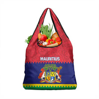 Mauritius Independence Day Grocery Bag Stella Clavisque Maris Indici Foral Pattern