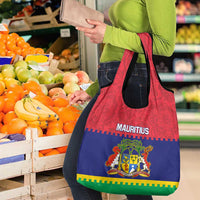Mauritius Independence Day Grocery Bag Stella Clavisque Maris Indici Foral Pattern