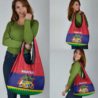 Mauritius Independence Day Grocery Bag Stella Clavisque Maris Indici Foral Pattern