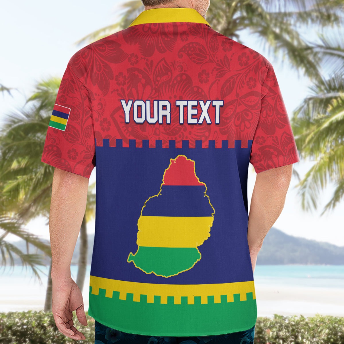 Mauritius Independence Day Hawaiian Shirt Stella Clavisque Maris Indici Foral Pattern - Wonder Print Shop