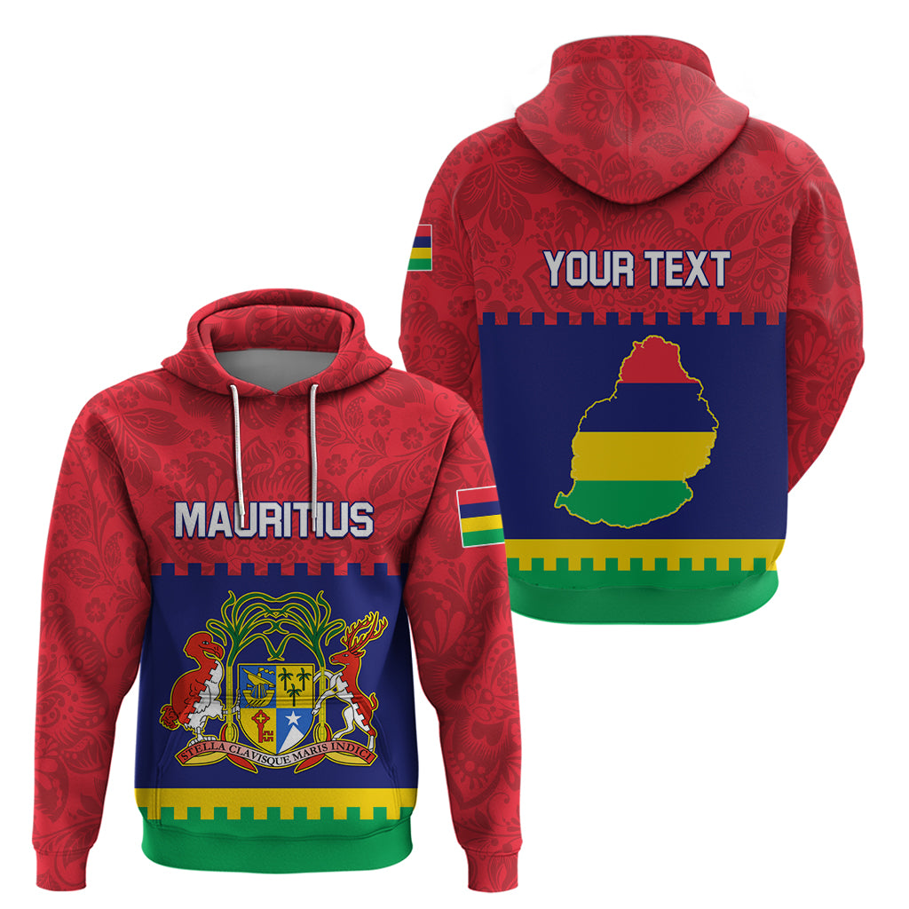 Mauritius Independence Day Hoodie Stella Clavisque Maris Indici Foral Pattern - Wonder Print Shop