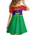 Mauritius Independence Day Kid Short Sleeve Dress Stella Clavisque Maris Indici Foral Pattern - Wonder Print Shop