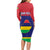 Mauritius Independence Day Long Sleeve Bodycon Dress Stella Clavisque Maris Indici Foral Pattern - Wonder Print Shop