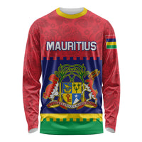 Mauritius Independence Day Long Sleeve Shirt Stella Clavisque Maris Indici Foral Pattern - Wonder Print Shop