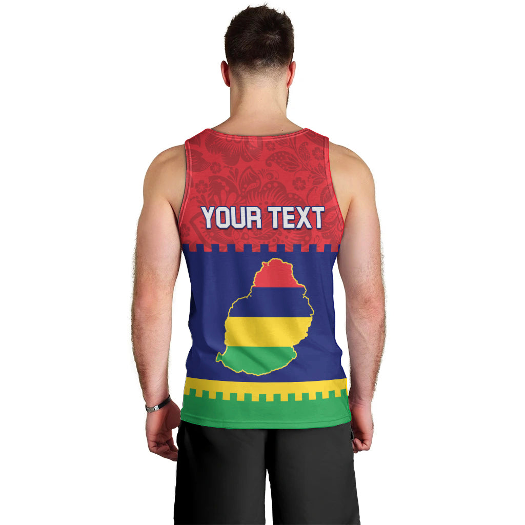 Mauritius Independence Day Men Tank Top Stella Clavisque Maris Indici Foral Pattern - Wonder Print Shop