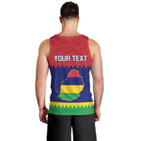 Mauritius Independence Day Men Tank Top Stella Clavisque Maris Indici Foral Pattern - Wonder Print Shop