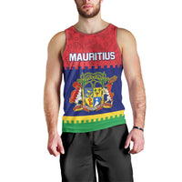 Mauritius Independence Day Men Tank Top Stella Clavisque Maris Indici Foral Pattern - Wonder Print Shop
