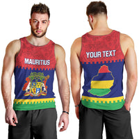 Mauritius Independence Day Men Tank Top Stella Clavisque Maris Indici Foral Pattern - Wonder Print Shop