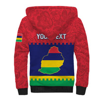 Mauritius Independence Day Sherpa Hoodie Stella Clavisque Maris Indici Foral Pattern - Wonder Print Shop