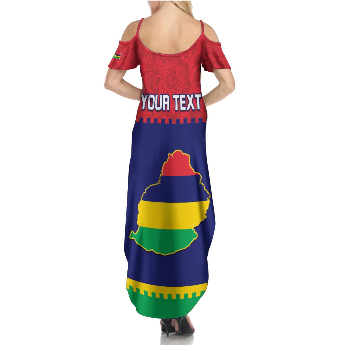 Mauritius Independence Day Summer Maxi Dress Stella Clavisque Maris Indici Foral Pattern - Wonder Print Shop