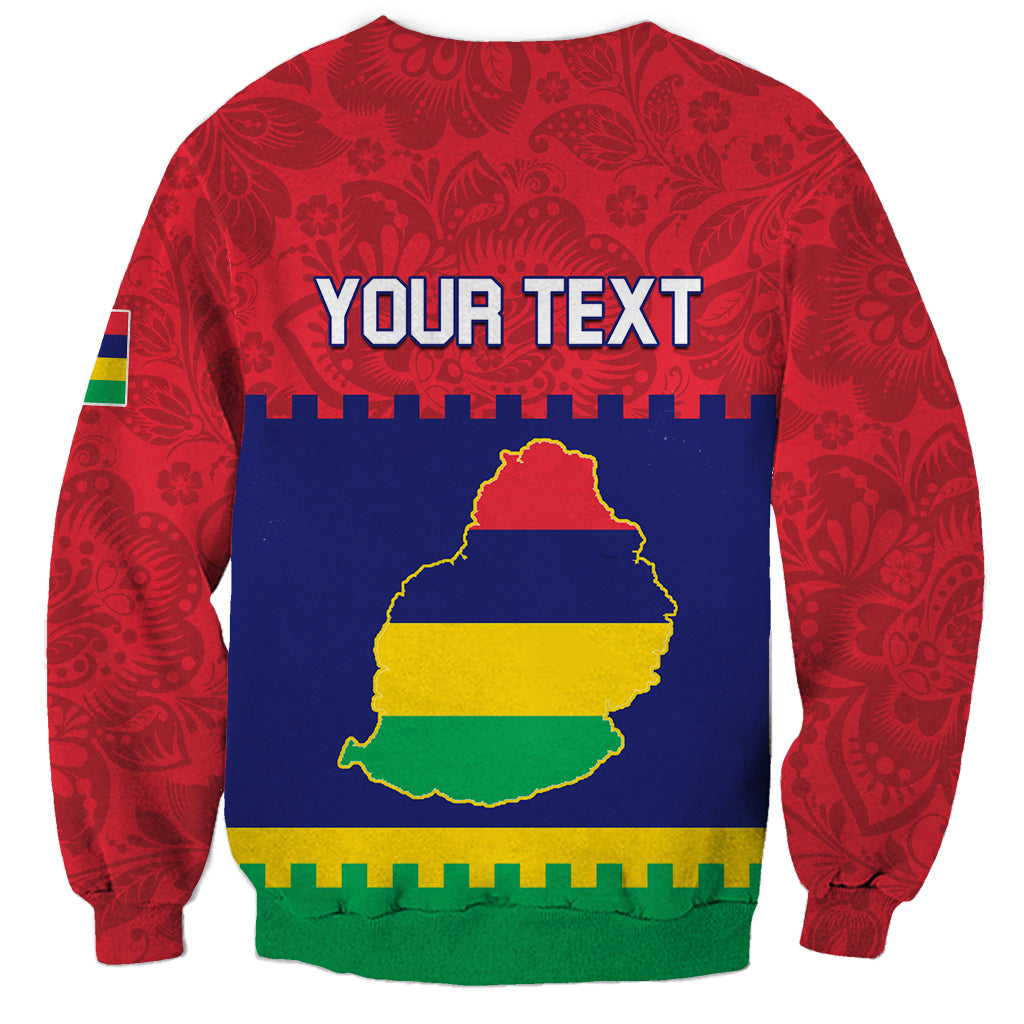 Mauritius Independence Day Sweatshirt Stella Clavisque Maris Indici Foral Pattern - Wonder Print Shop