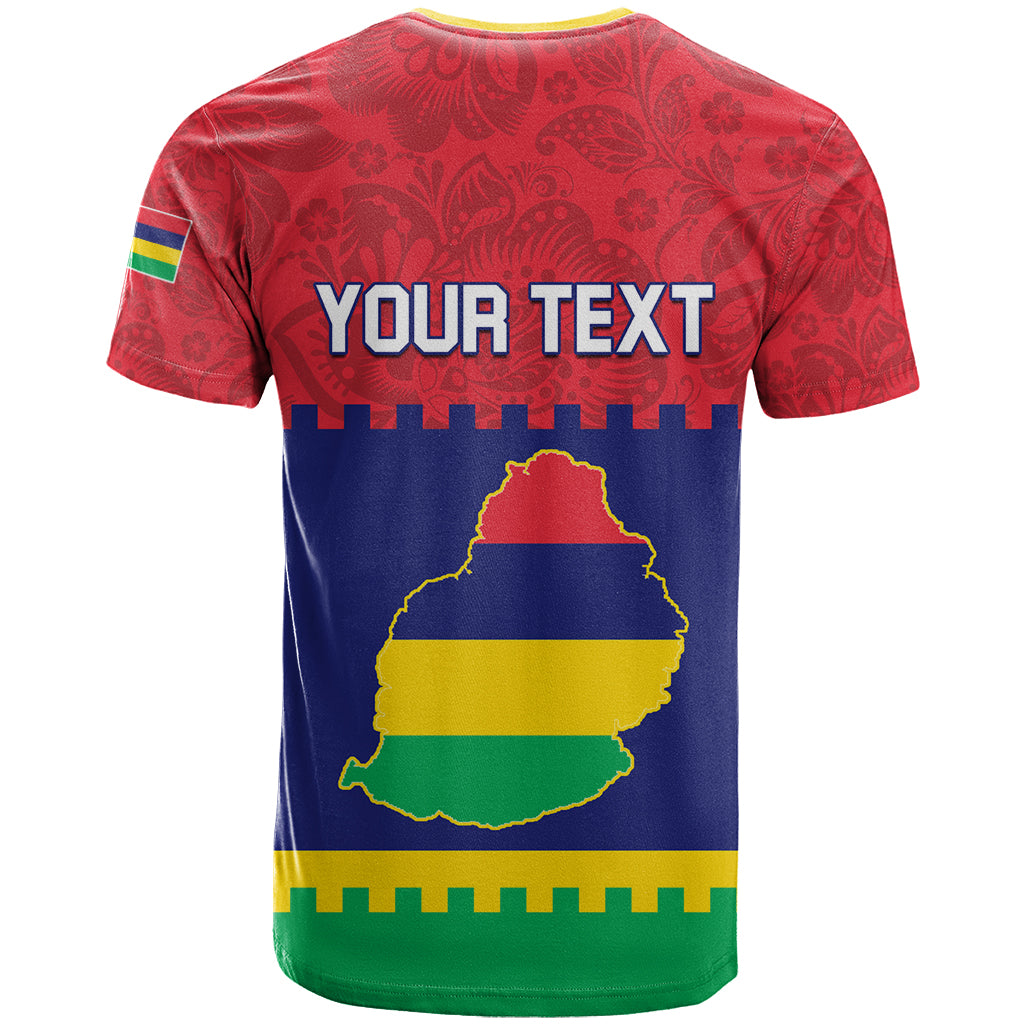 Mauritius Independence Day T Shirt Stella Clavisque Maris Indici Foral Pattern - Wonder Print Shop