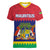 Mauritius Independence Day Women V Neck T Shirt Stella Clavisque Maris Indici Foral Pattern - Wonder Print Shop