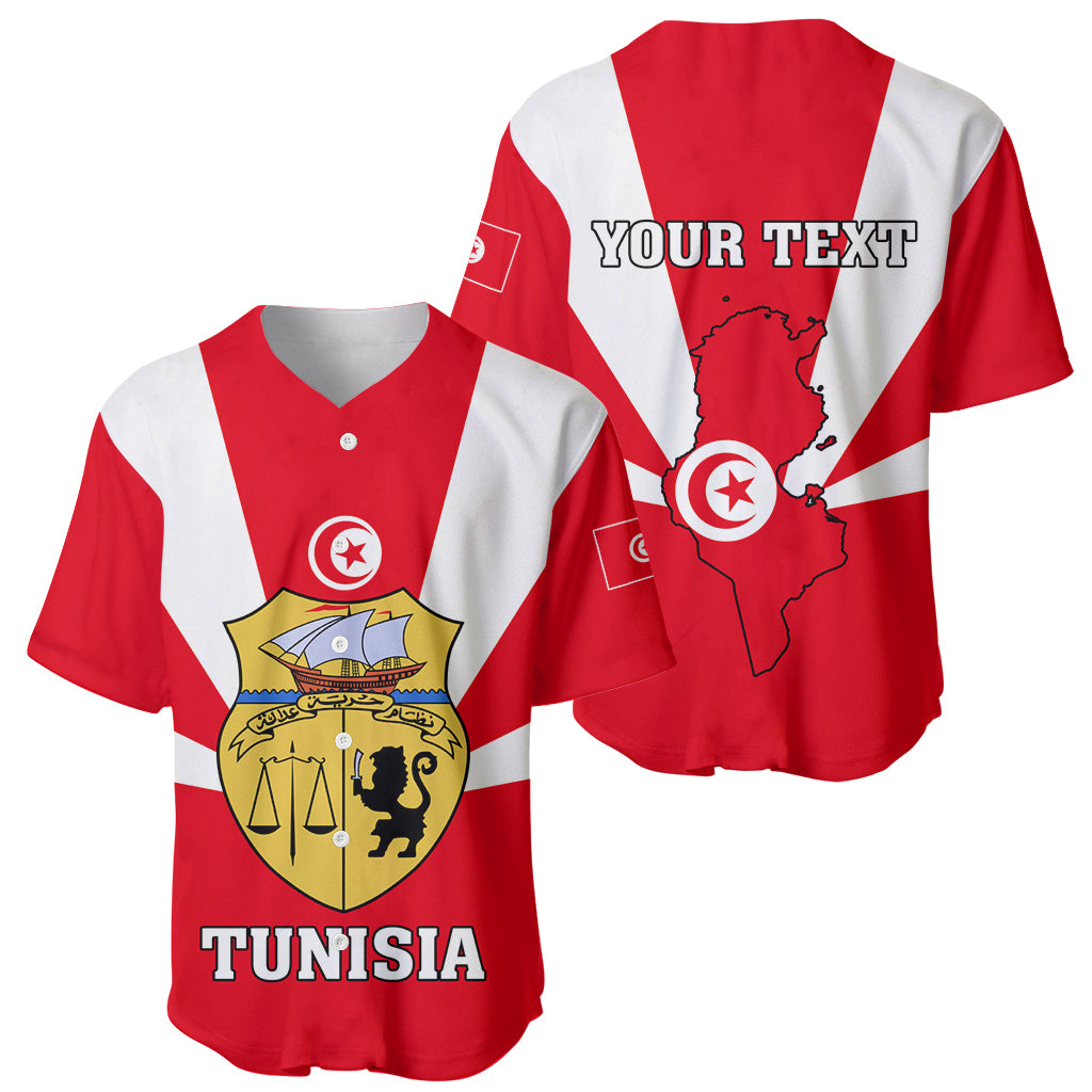 Tunisia Independence Day Baseball Jersey Coat Of Arms Flag Style - Wonder Print Shop