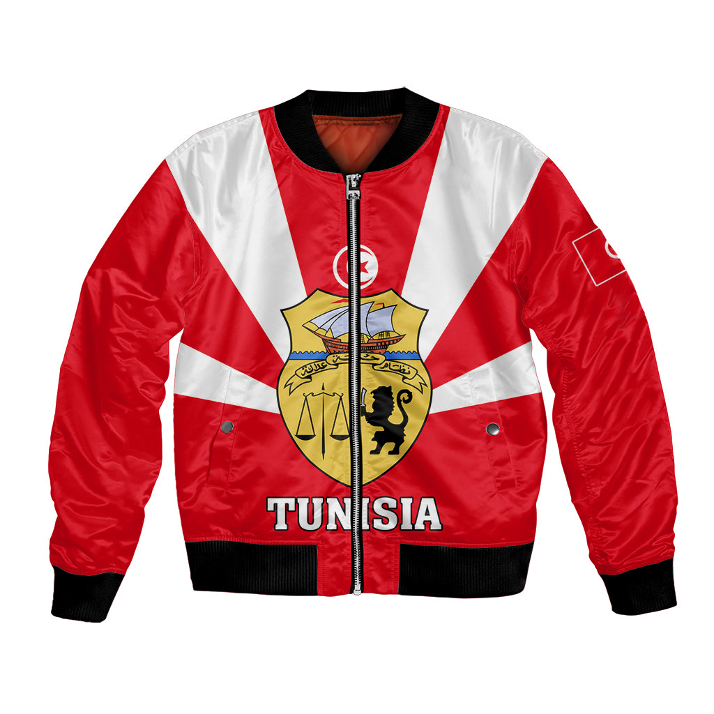Tunisia Independence Day Bomber Jacket Coat Of Arms Flag Style - Wonder Print Shop
