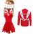 Tunisia Independence Day Couples Matching Mermaid Dress and Long Sleeve Button Shirt Coat Of Arms Flag Style