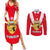 Tunisia Independence Day Couples Matching Summer Maxi Dress and Long Sleeve Button Shirt Coat Of Arms Flag Style - Wonder Print Shop