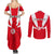 Tunisia Independence Day Couples Matching Summer Maxi Dress and Long Sleeve Button Shirt Coat Of Arms Flag Style - Wonder Print Shop