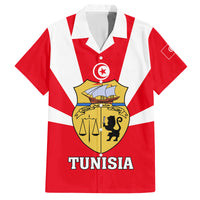 Tunisia Independence Day Family Matching Long Sleeve Bodycon Dress and Hawaiian Shirt Coat Of Arms Flag Style - Wonder Print Shop