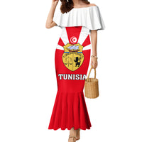 Tunisia Independence Day Family Matching Mermaid Dress and Hawaiian Shirt Coat Of Arms Flag Style - Wonder Print Shop