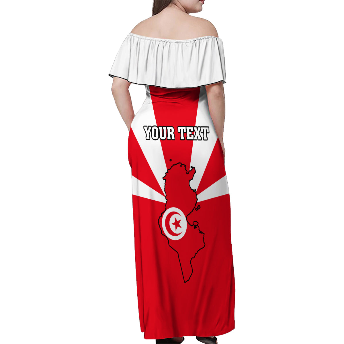 Tunisia Independence Day Family Matching Off Shoulder Maxi Dress and Hawaiian Shirt Coat Of Arms Flag Style - Wonder Print Shop