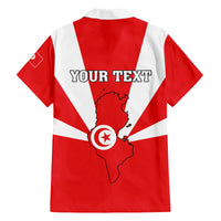 Tunisia Independence Day Family Matching Off Shoulder Short Dress and Hawaiian Shirt Coat Of Arms Flag Style - Wonder Print Shop