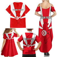 Tunisia Independence Day Family Matching Summer Maxi Dress and Hawaiian Shirt Coat Of Arms Flag Style - Wonder Print Shop